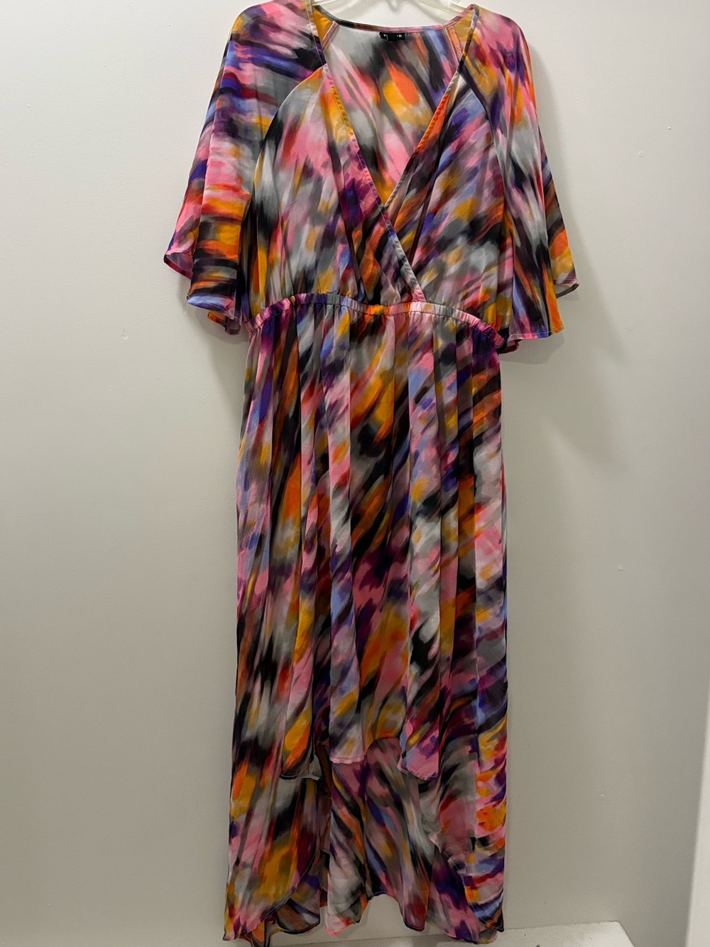 torrid Multicolor Abstract Print Maxi Dress - Orange, Purple, Pink